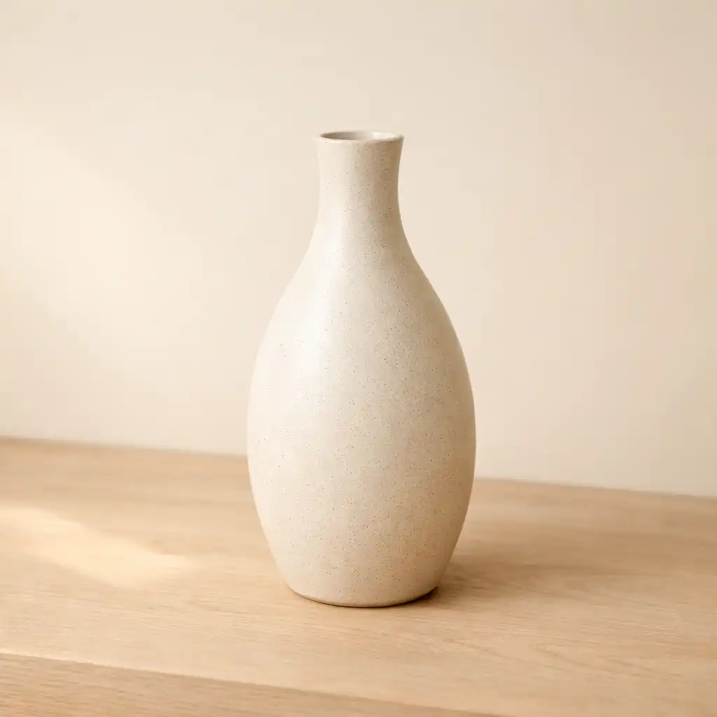 Ręcznie szkliwiony ceramiczny wazon Homexaryon w odcieniach beżu